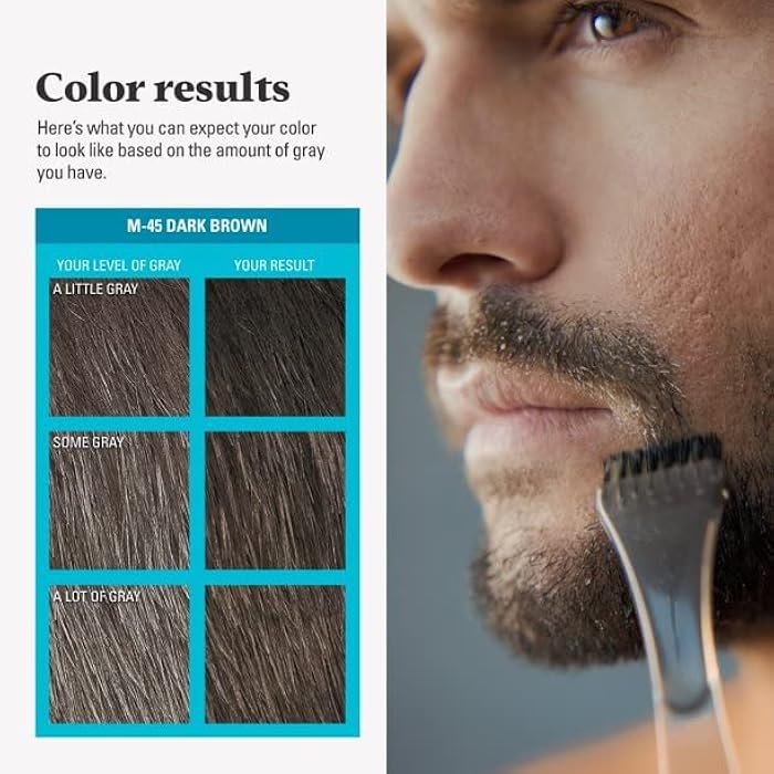 Just For Men Mustache & Beard Brush-In Color Gel M-45 Dark Brown 1 Kit - Image 5